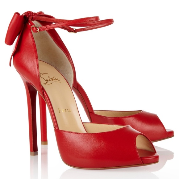 Christian Louboutin Shoes - RARE! Christian Louboutin Dos Noeud Red Bow heels RETAIL 1,045